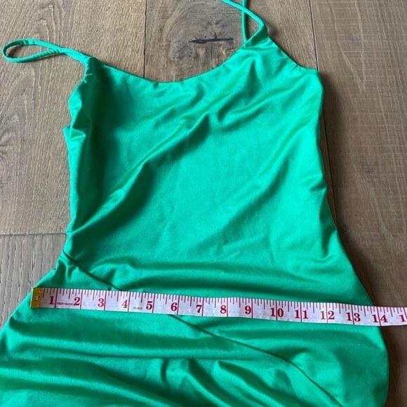 Edit By Nine Cocktail Solid Ruched Waist Front Midi Women's Dress(Size S) - Picture 13 of 13